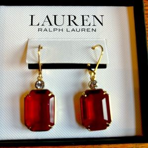 NEWOT Ralph Lauren Ruby  Earrings Costume